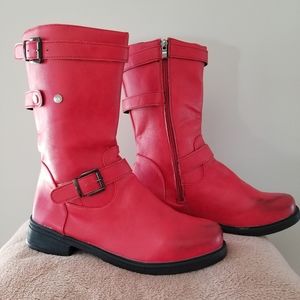 Women's riding boots, red